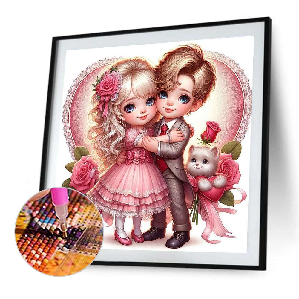 Valentine'S Day Couple - Full Round Drill Diamond Painting 40*40CM