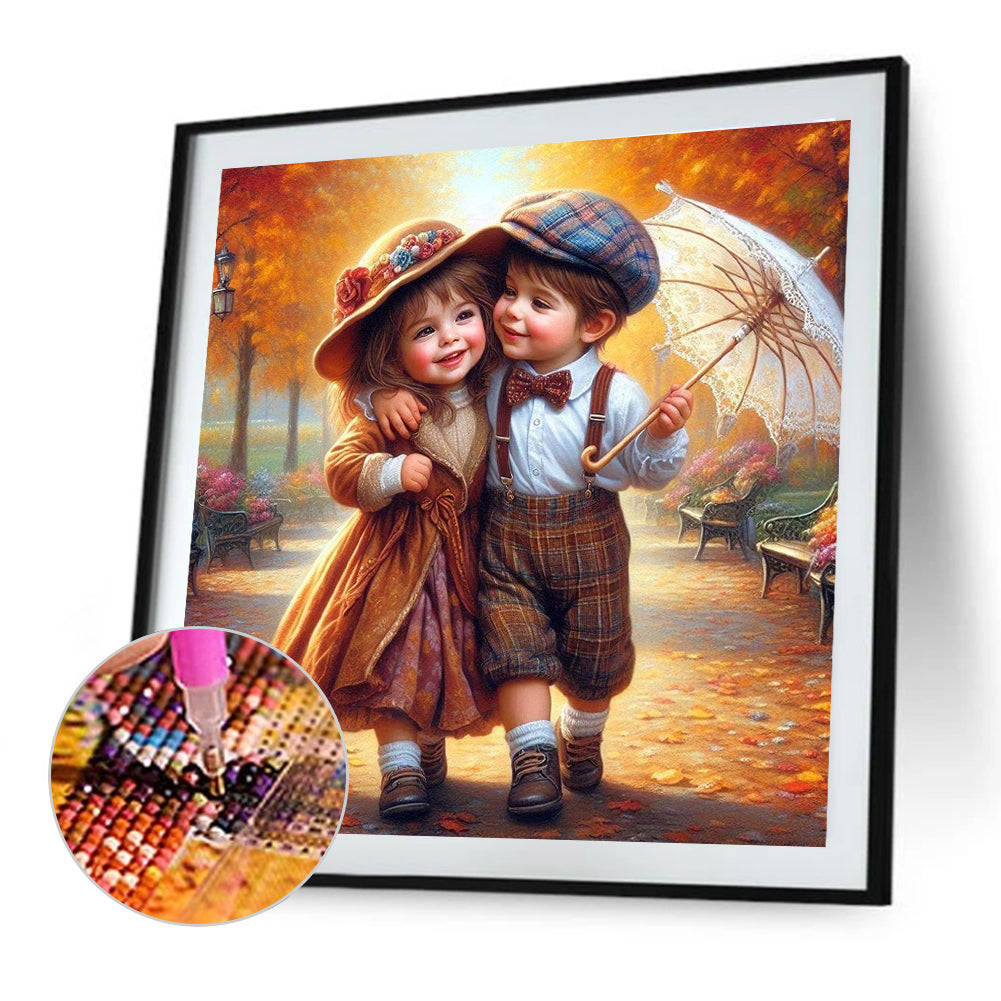 Childhood Sweethearts - Full Round Drill Diamond Painting 40*40CM