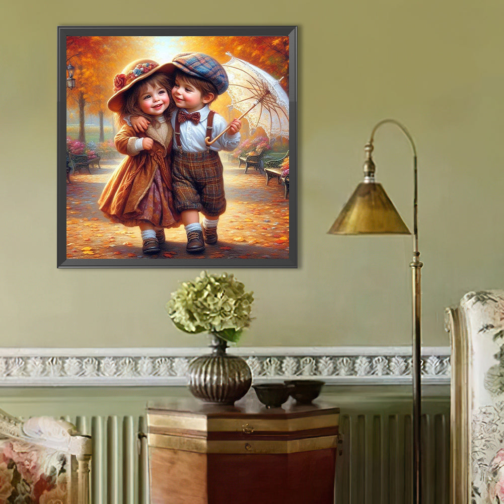 Childhood Sweethearts - Full Round Drill Diamond Painting 40*40CM