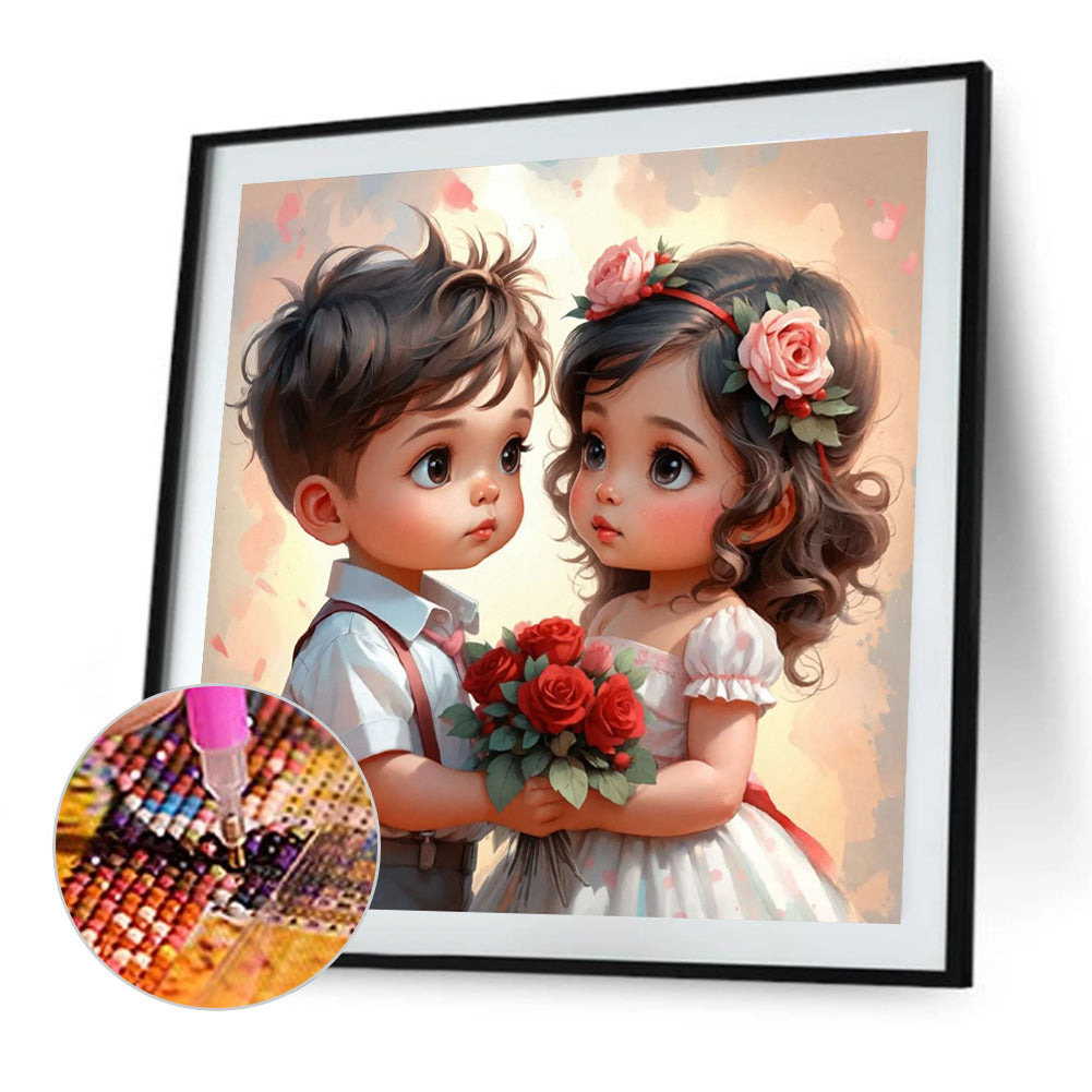 Childhood Sweethearts - Full Round Drill Diamond Painting 40*40CM