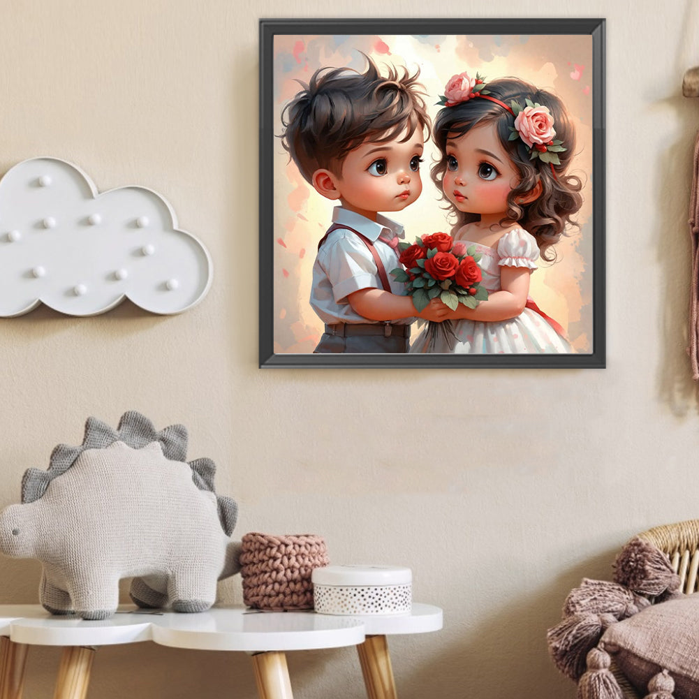 Childhood Sweethearts - Full Round Drill Diamond Painting 40*40CM