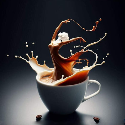 Dancer On Coffee - Full Round Drill Diamond Painting 40*40CM