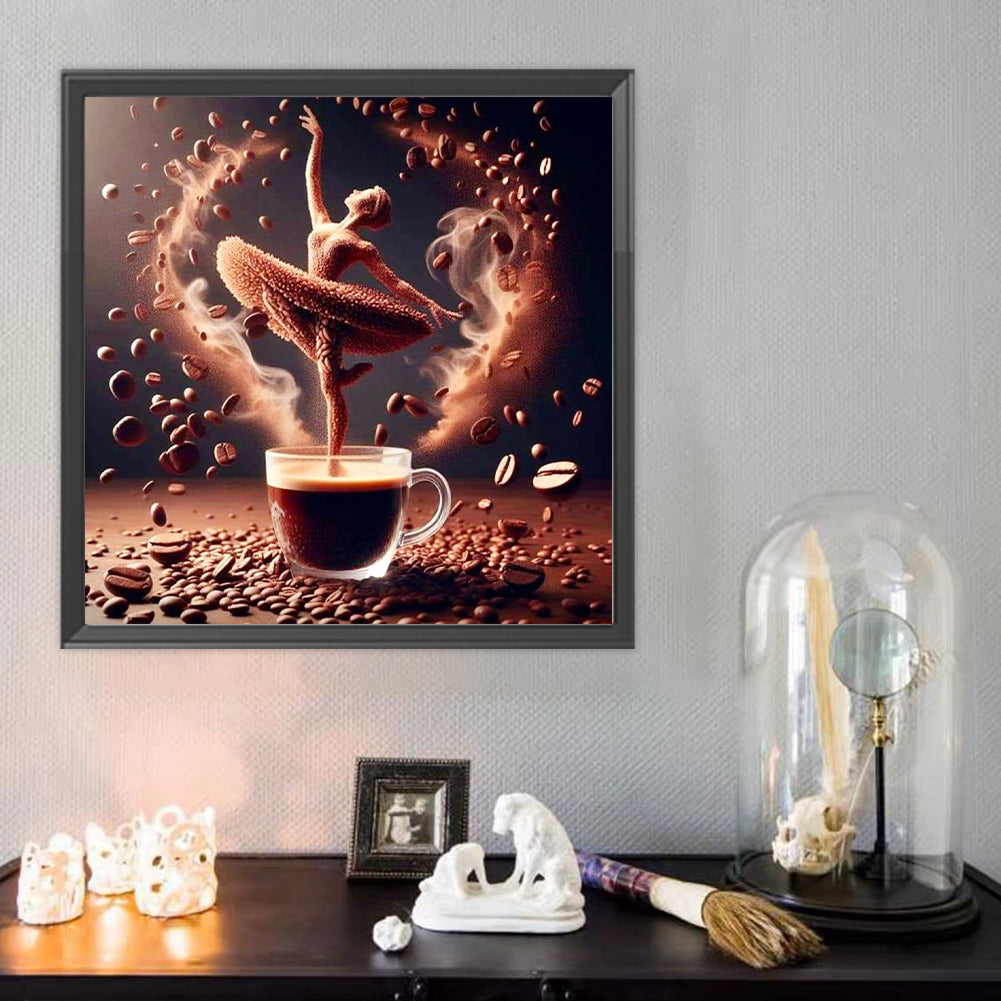 Dancer On Coffee - Full Round Drill Diamond Painting 40*40CM