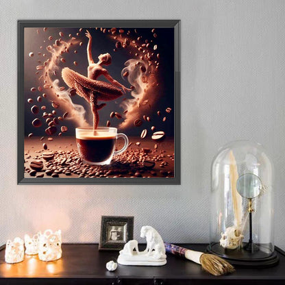 Dancer On Coffee - Full Round Drill Diamond Painting 40*40CM