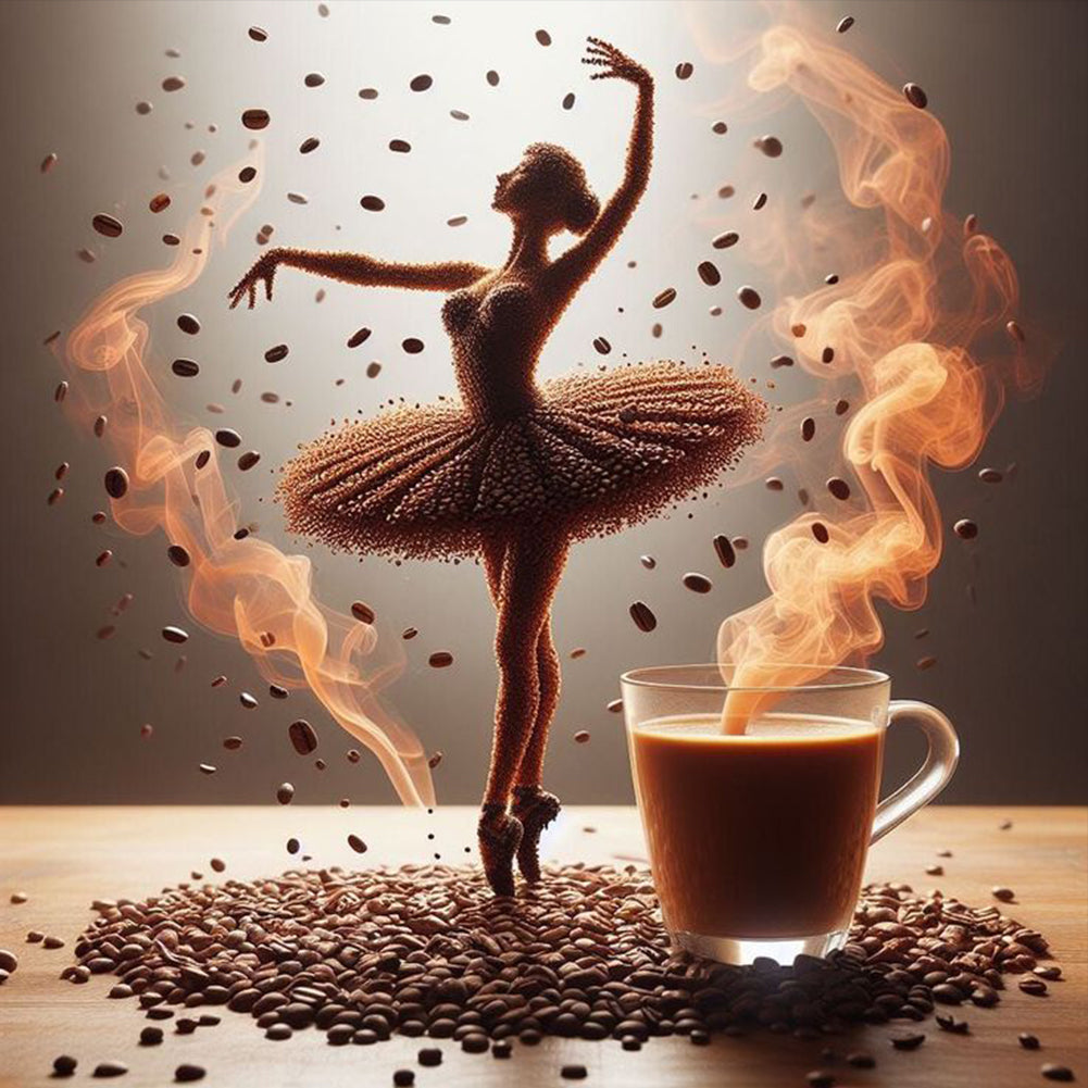Dancer On Coffee - Full Round Drill Diamond Painting 40*40CM