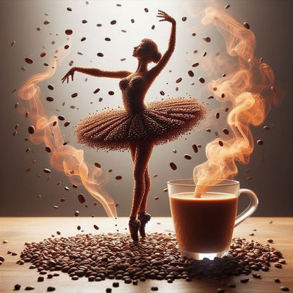 Dancer On Coffee - Full Round Drill Diamond Painting 40*40CM