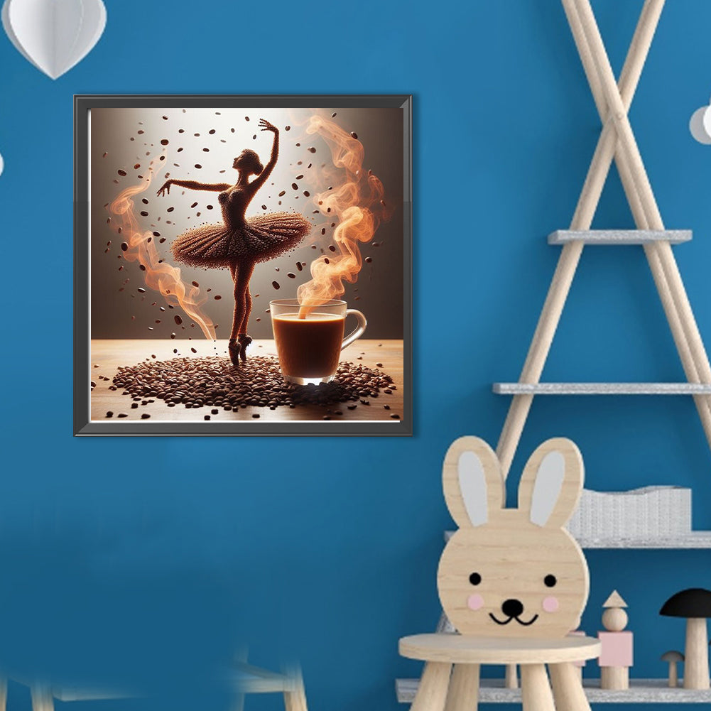Dancer On Coffee - Full Round Drill Diamond Painting 40*40CM