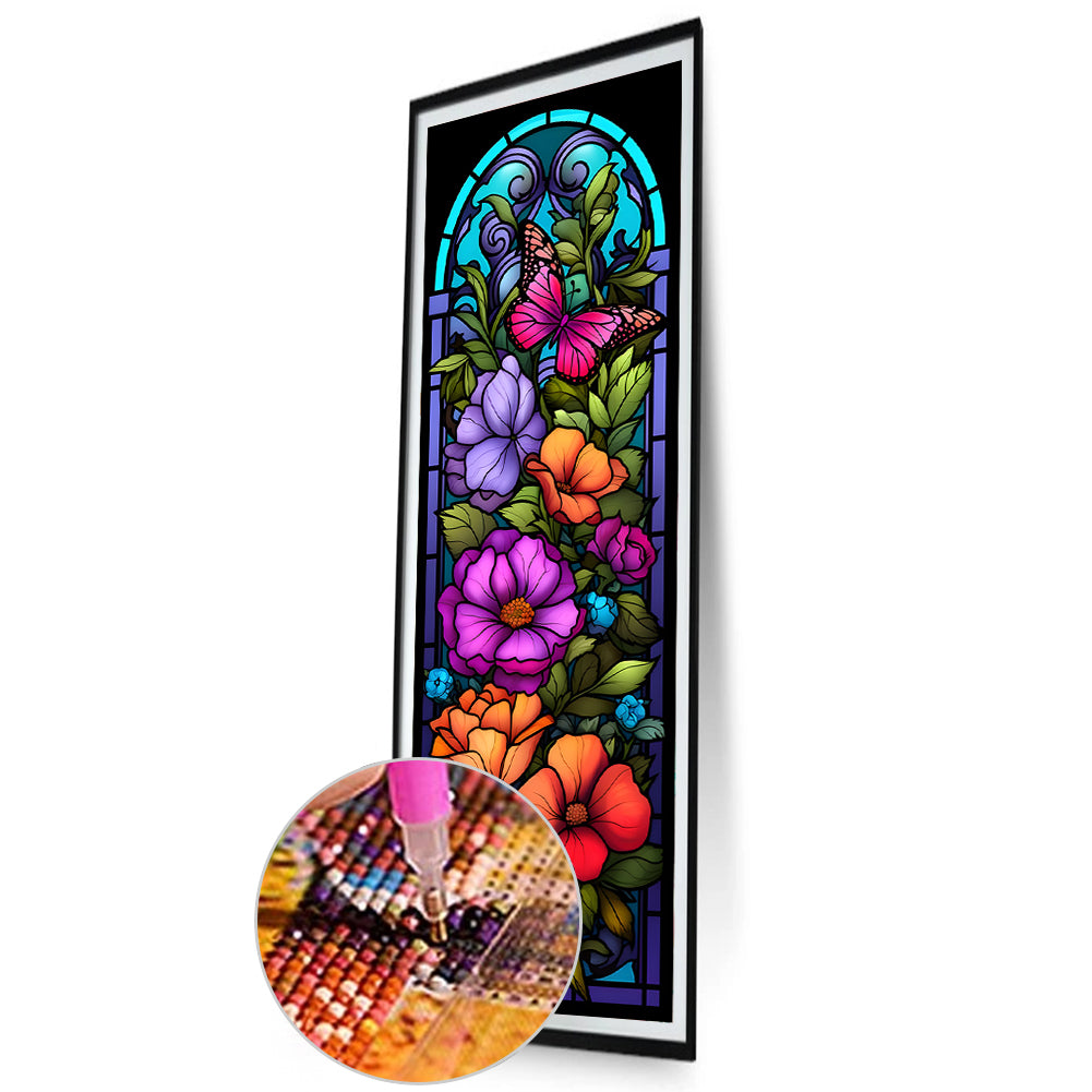 Poppy Glass Painting - Full Round Drill Diamond Painting 30*90CM