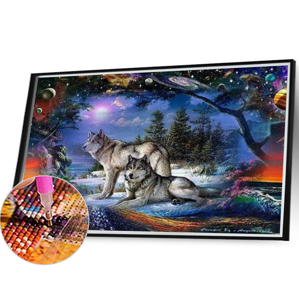 Wolf - Full Round Drill Diamond Painting 45*35CM
