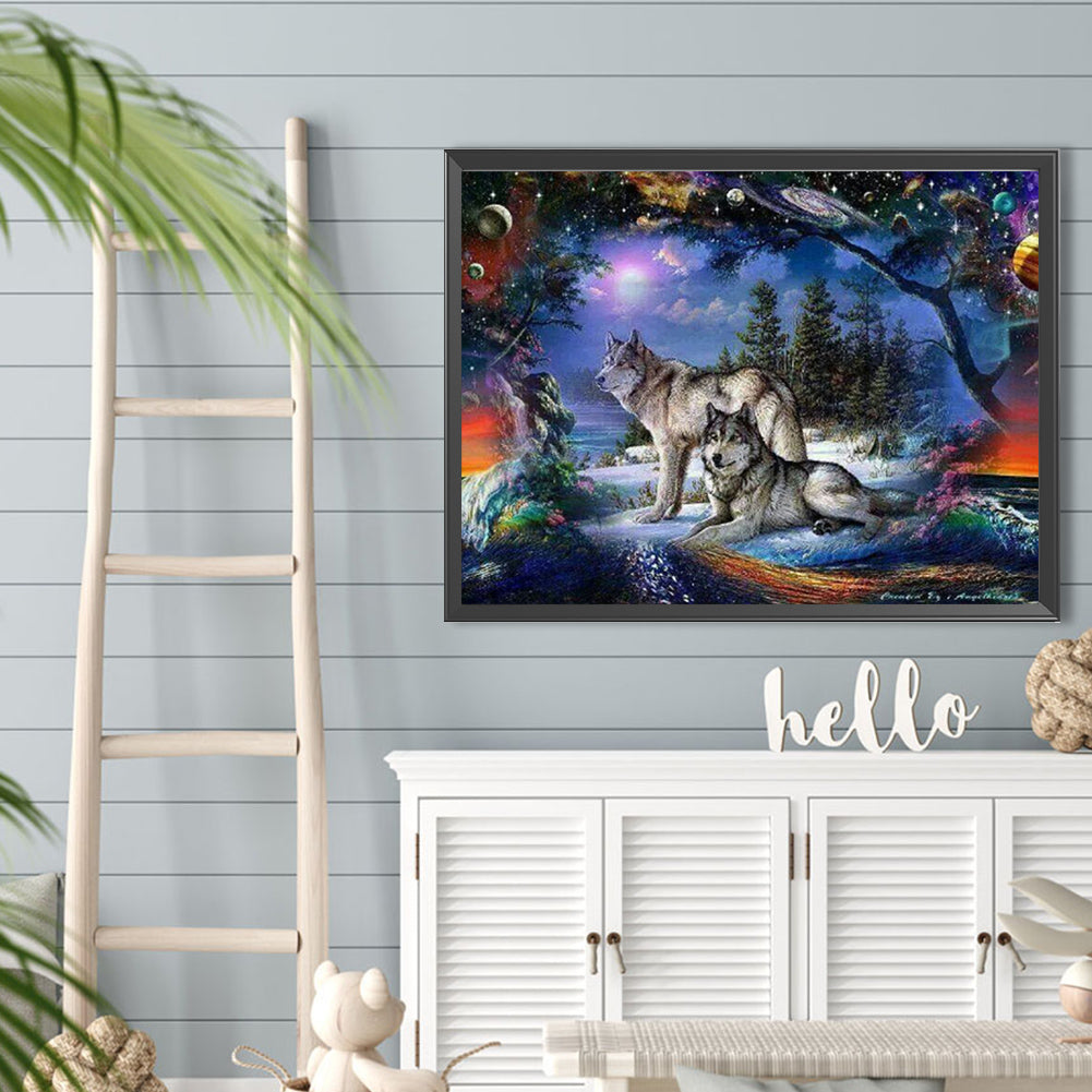 Wolf - Full Round Drill Diamond Painting 45*35CM
