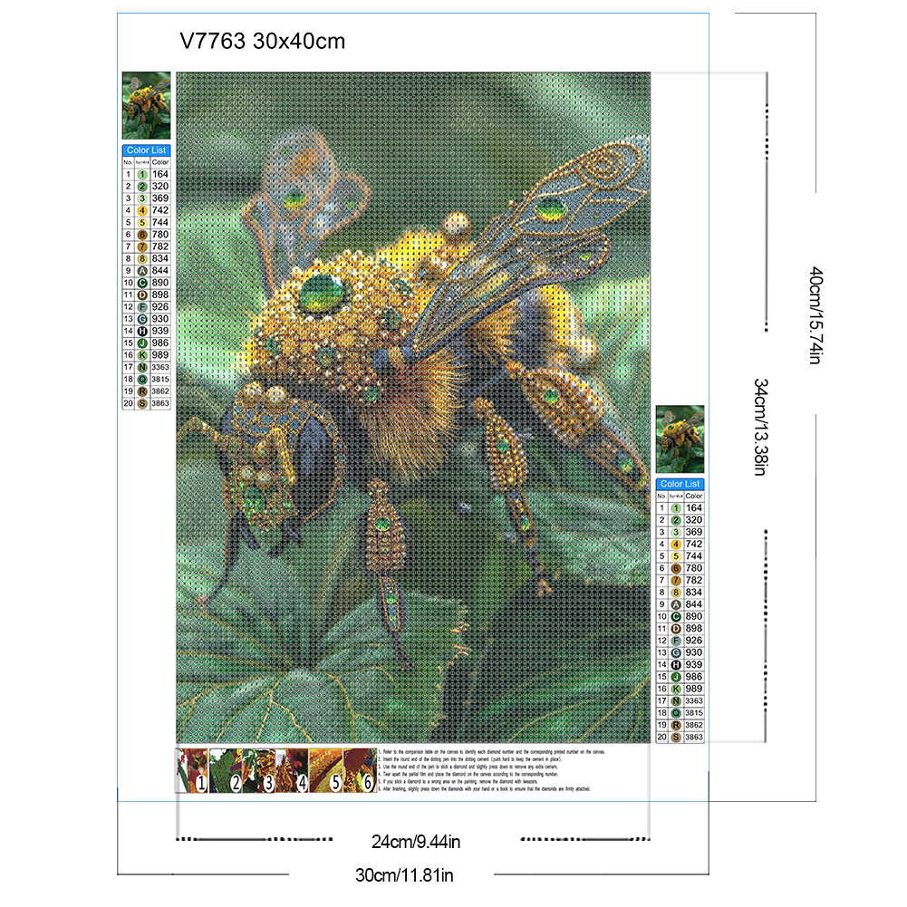 Gem Bee - Full Round Drill Diamond Painting 30*40CM