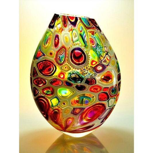 Spotted Vase - Full Round Drill Diamond Painting 30*40CM