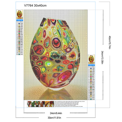 Spotted Vase - Full Round Drill Diamond Painting 30*40CM