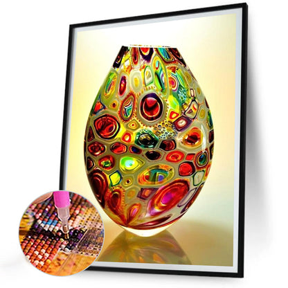 Spotted Vase - Full Round Drill Diamond Painting 30*40CM