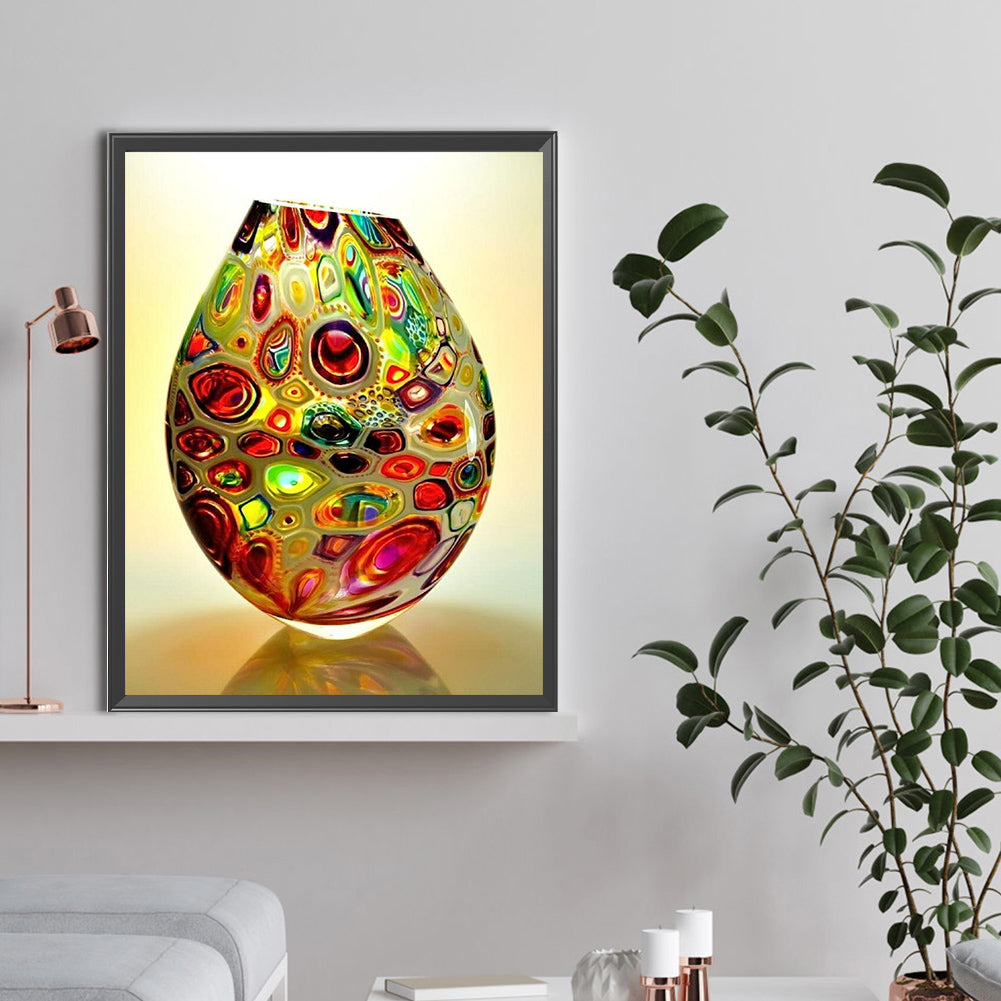 Spotted Vase - Full Round Drill Diamond Painting 30*40CM