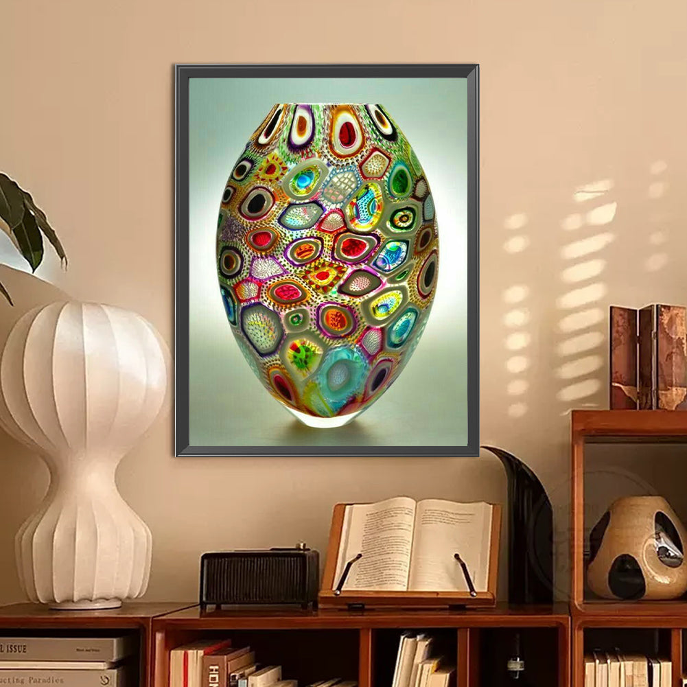 Polka Dot Vase - Full Round Drill Diamond Painting 30*40CM