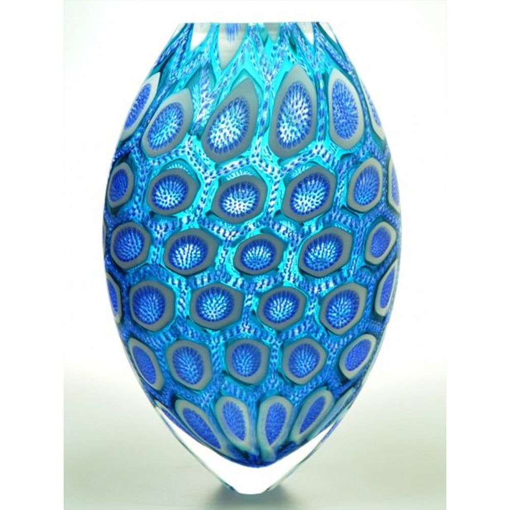 Blue Spotted Vase - Full Round Drill Diamond Painting 30*40CM