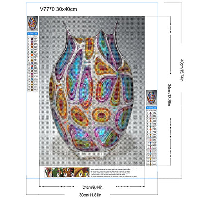 Pattern Vase - Full Round Drill Diamond Painting 30*40CM