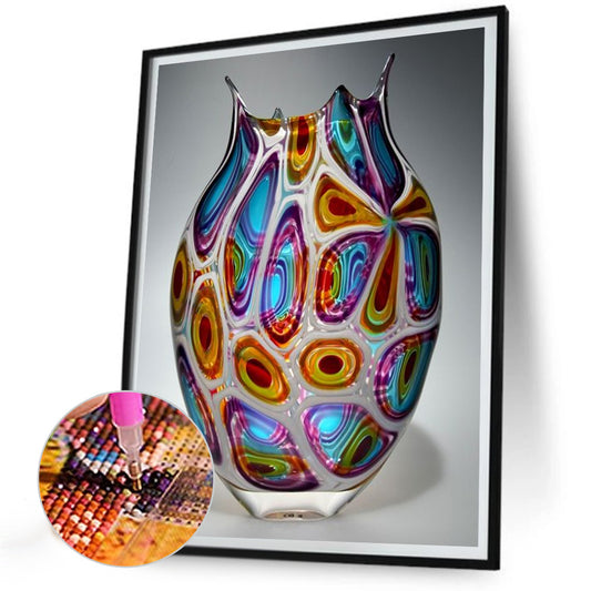 Pattern Vase - Full Round Drill Diamond Painting 30*40CM