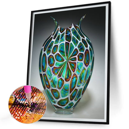 Green Vase - Full Round Drill Diamond Painting 30*40CM
