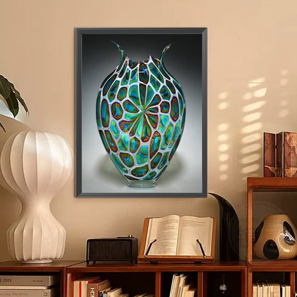 Green Vase - Full Round Drill Diamond Painting 30*40CM