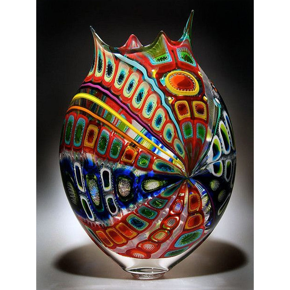 Red Spotted Vase - Full Round Drill Diamond Painting 30*40CM
