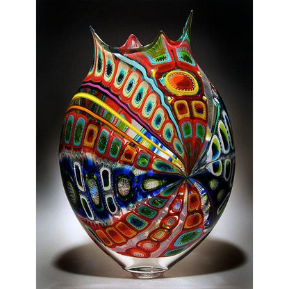 Red Spotted Vase - Full Round Drill Diamond Painting 30*40CM
