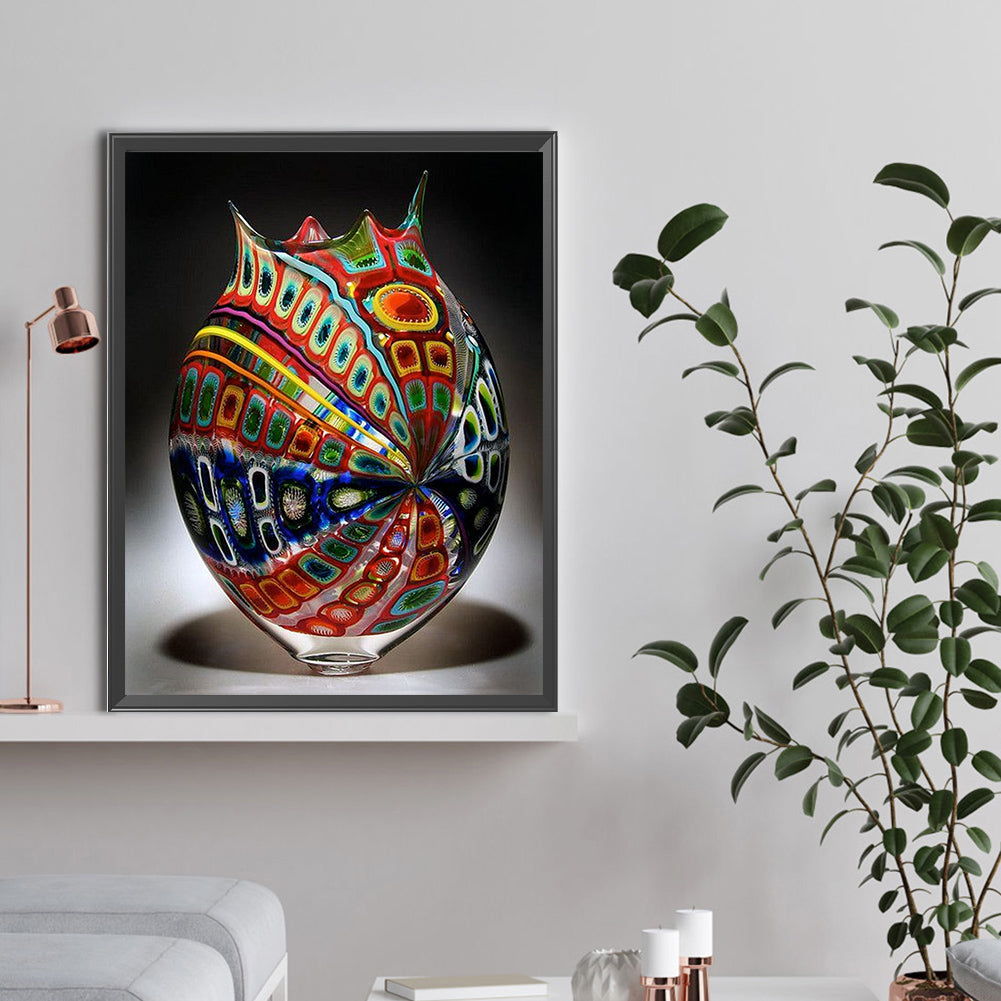 Red Spotted Vase - Full Round Drill Diamond Painting 30*40CM