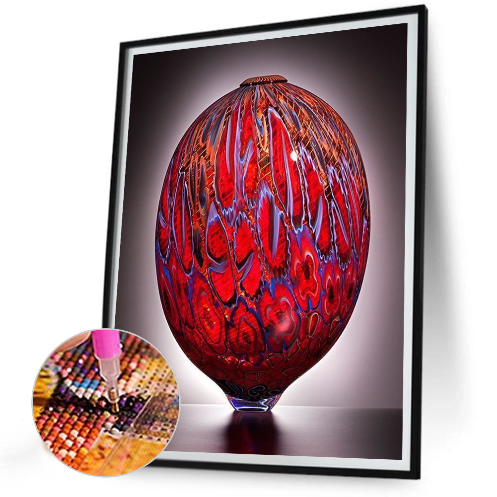 Red Vase - Full Round Drill Diamond Painting 30*40CM