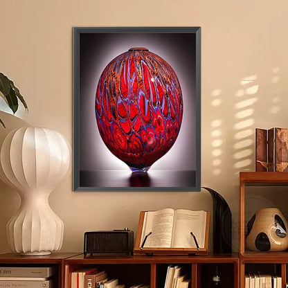 Red Vase - Full Round Drill Diamond Painting 30*40CM