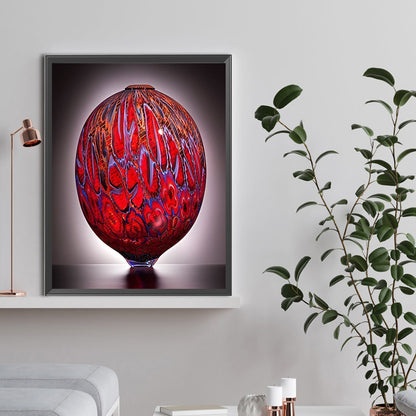 Red Vase - Full Round Drill Diamond Painting 30*40CM