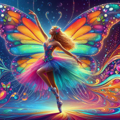 Butterfly Girl - Full Round Drill Diamond Painting 40*40CM