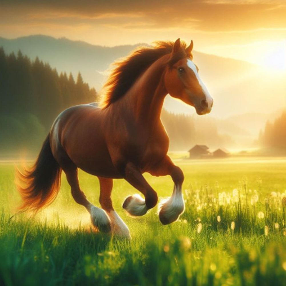 Horse - Full Round Drill Diamond Painting 40*40CM