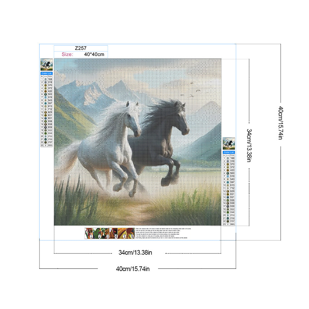 Horse - Full Round Drill Diamond Painting 40*40CM
