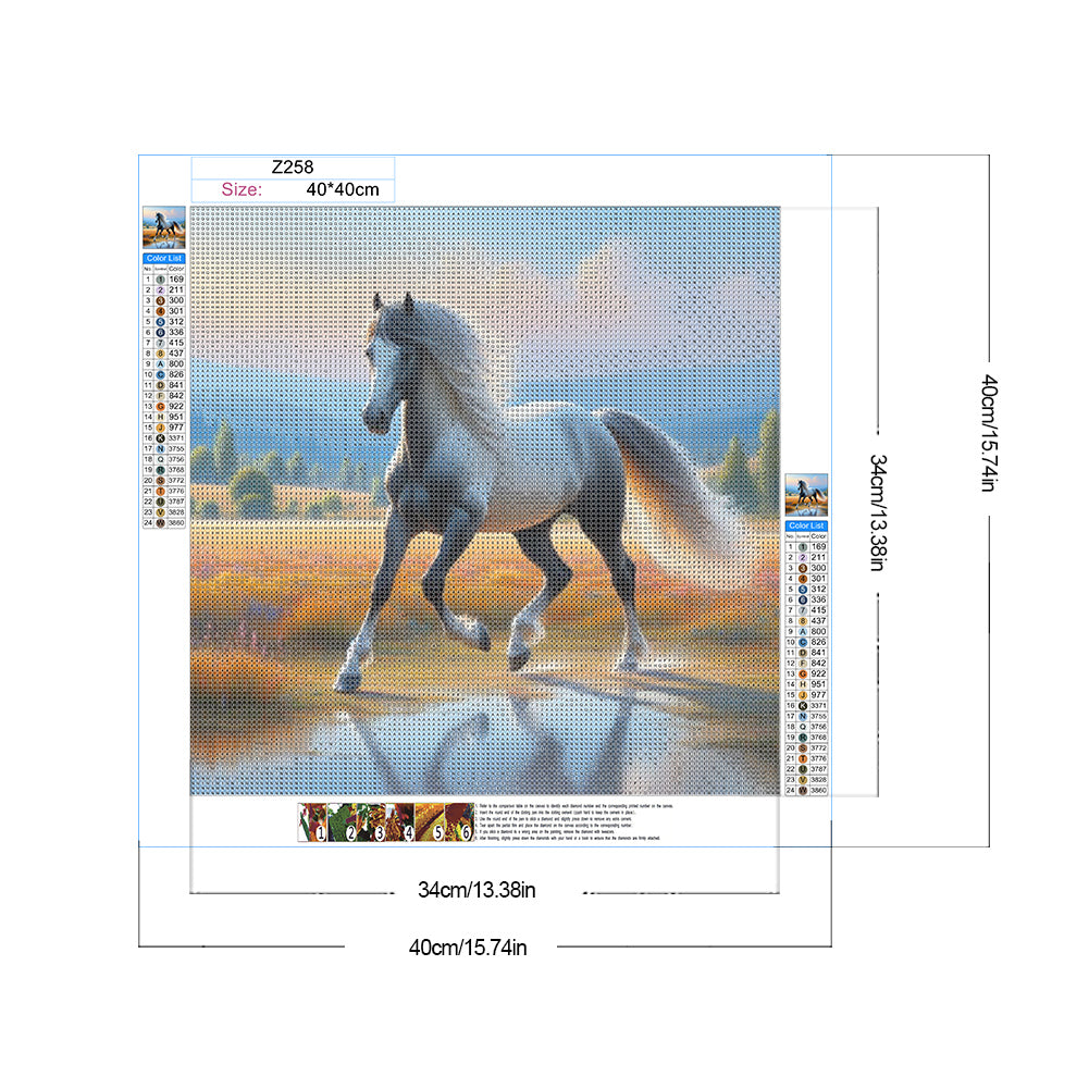 Horse - Full Round Drill Diamond Painting 40*40CM