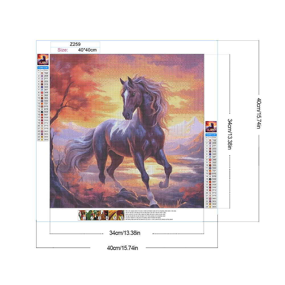 Horse - Full Round Drill Diamond Painting 40*40CM