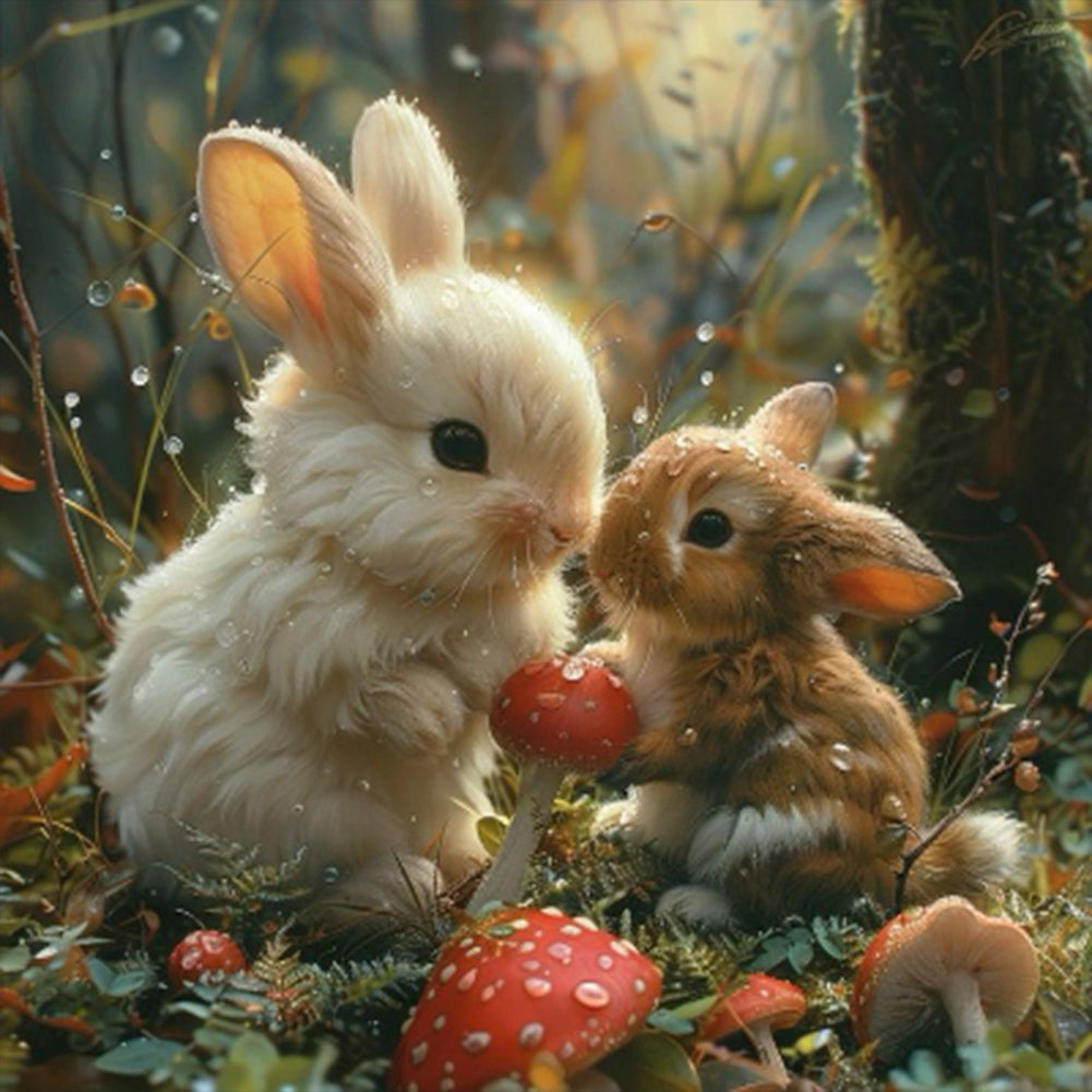 Rabbit - Full Round Drill Diamond Painting 40*40CM