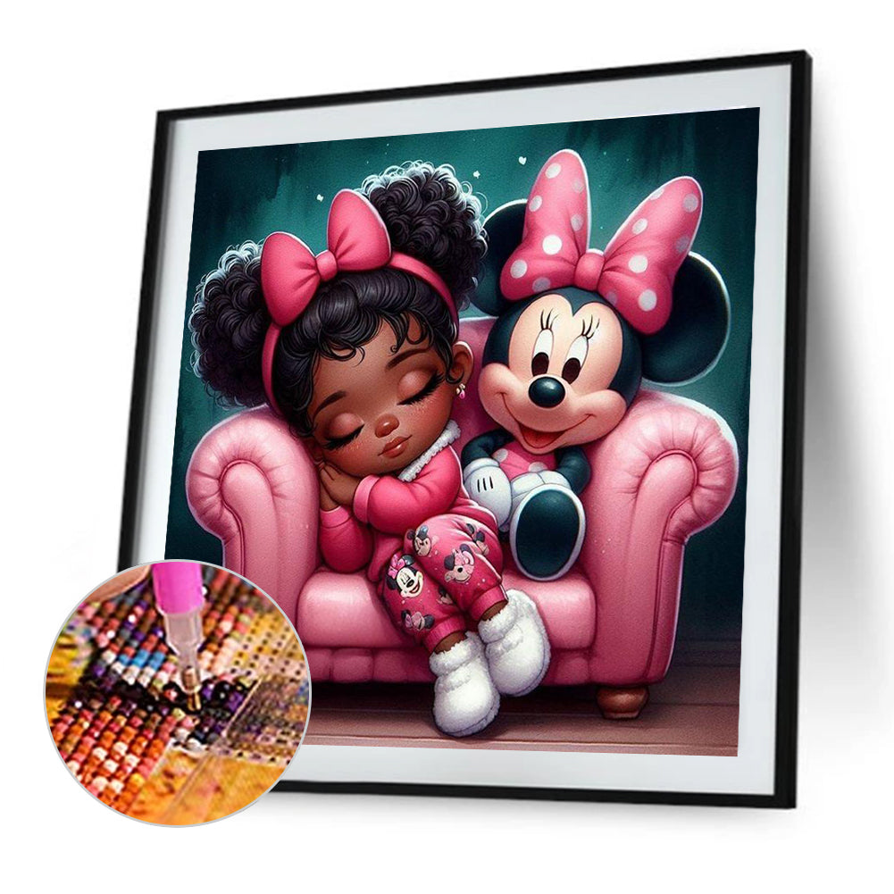 Mickey Mouse Girl - Full Round Drill Diamond Painting 40*40CM