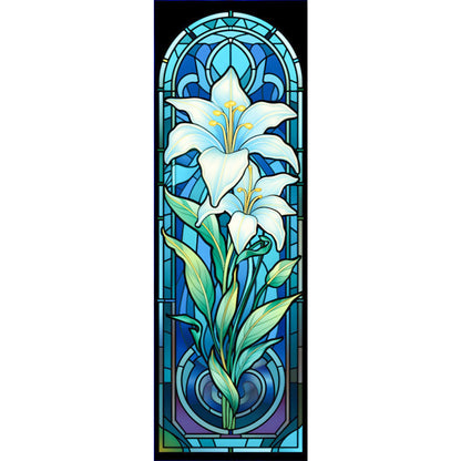 Lily Glass Painting - Full AB Round Drill Diamond Painting 30*90CM
