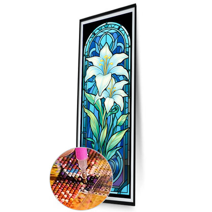 Lily Glass Painting - Full AB Round Drill Diamond Painting 30*90CM
