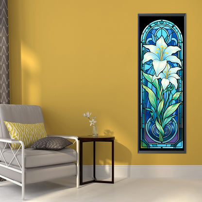 Lily Glass Painting - Full AB Round Drill Diamond Painting 30*90CM