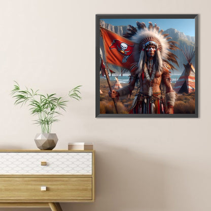 Indians Tampa Bay Buccaneers - Full Round Drill Diamond Painting 40*40CM