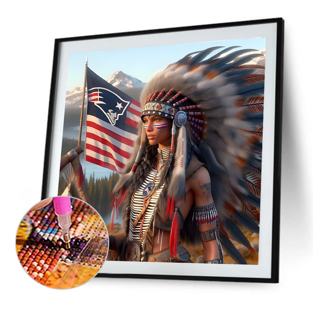 Indians - Full Round Drill Diamond Painting 40*40CM