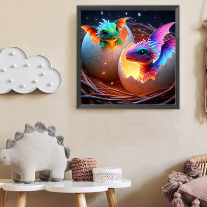 Egg Dragon - Full Round Drill Diamond Painting 40*40CM
