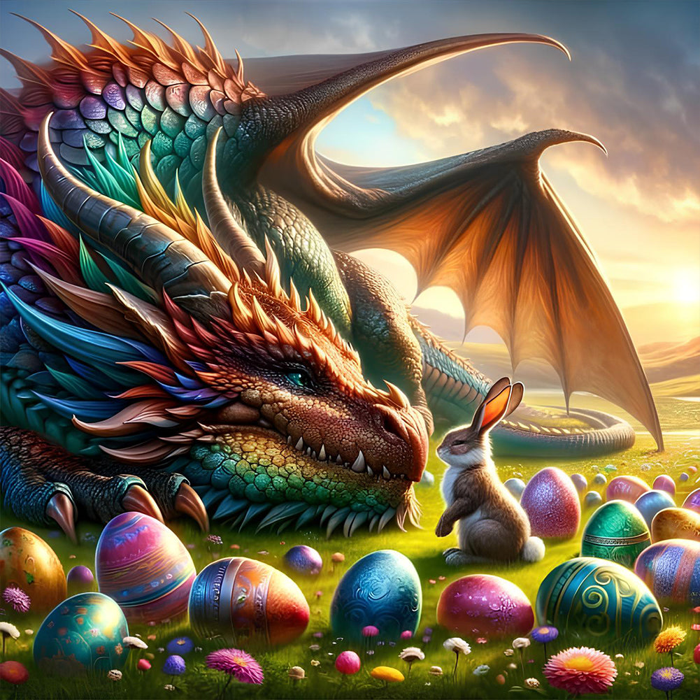 Egg Dragon - Full Round Drill Diamond Painting 40*40CM
