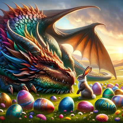 Egg Dragon - Full Round Drill Diamond Painting 40*40CM