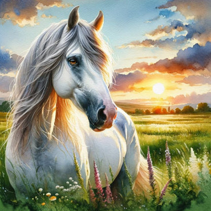 Grassland Horse - Full Round Drill Diamond Painting 40*40CM
