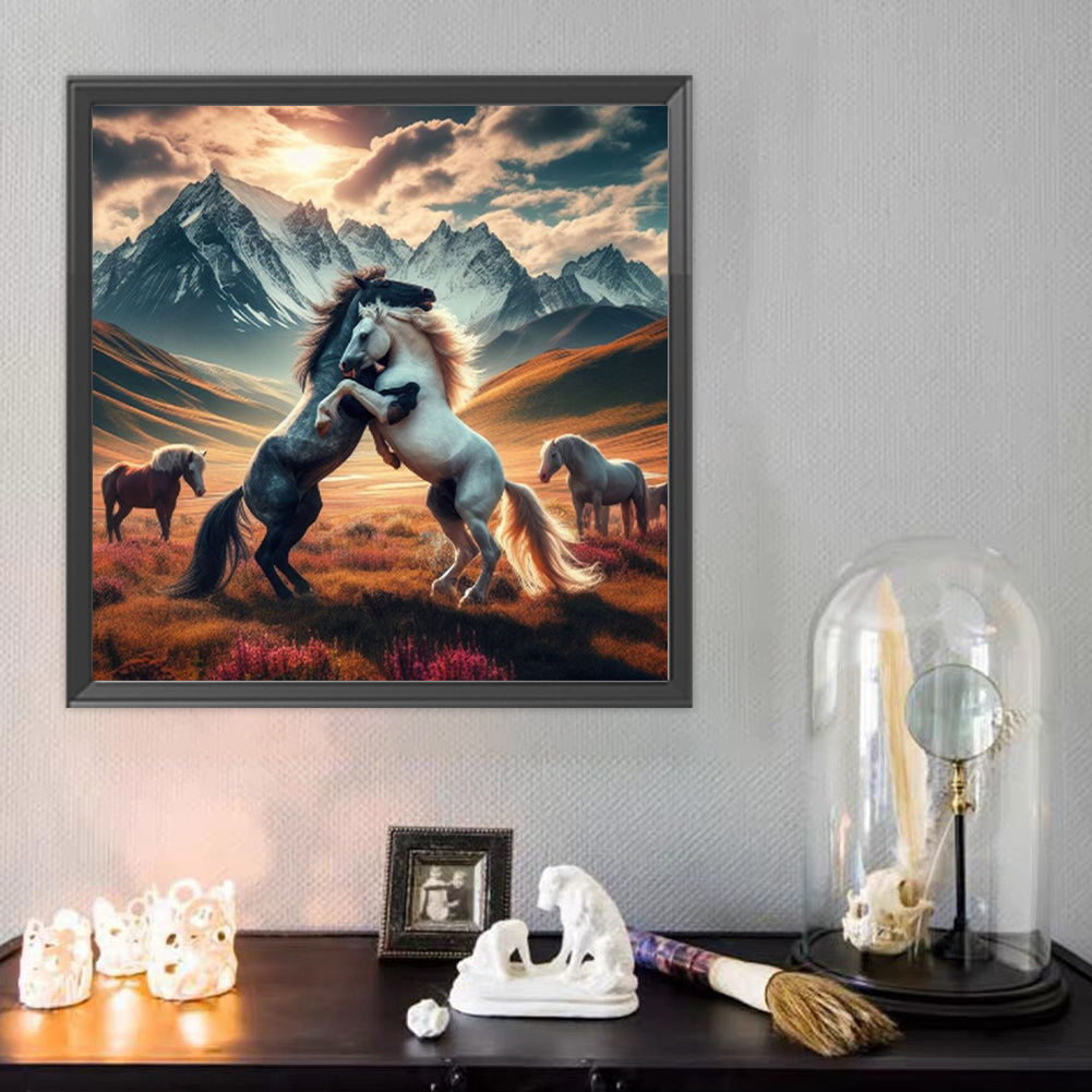 Fighting Horse - Full Round Drill Diamond Painting 40*40CM