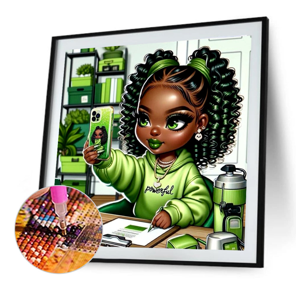 Dark Girl - Full Round Drill Diamond Painting 40*40CM