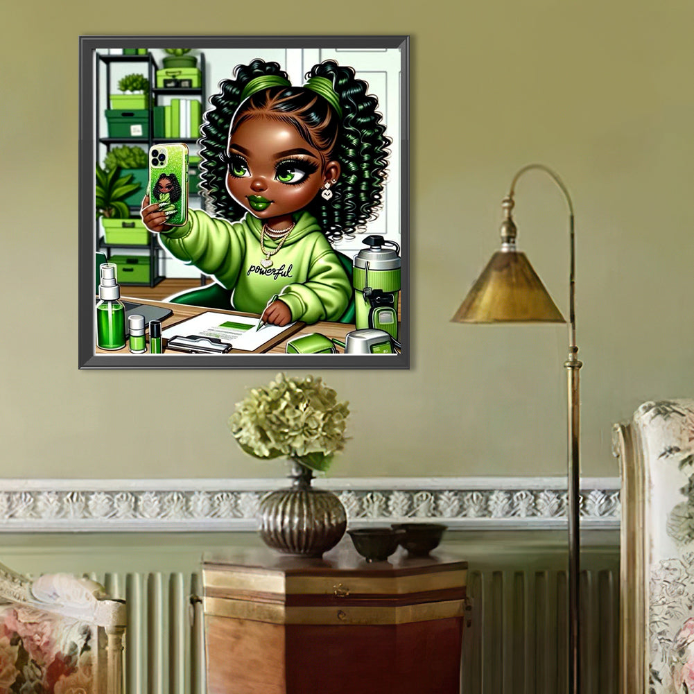 Dark Girl - Full Round Drill Diamond Painting 40*40CM